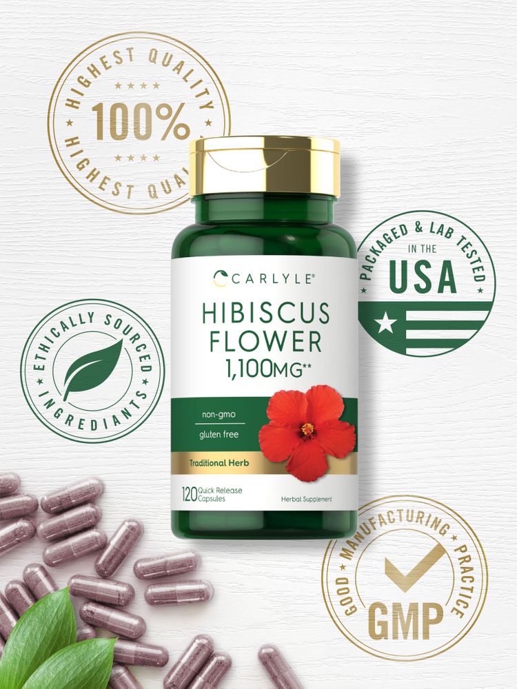 Extrait de Fleur d'Hibiscus 1100mg | 120 Capsules