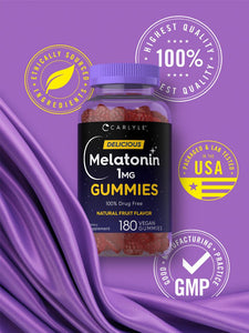 Melatonin Gummies 1 mg | 180 Count | Two Pack