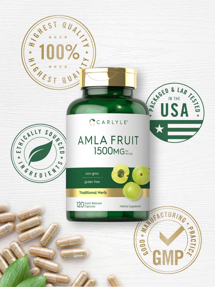 Fruta de Amla 1500mg por porción | 120 Cápsulas Blandas