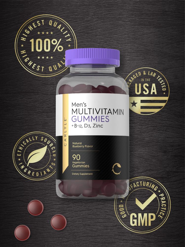 Men's Multivitamin Gummies | Natural Blueberry Flavor | 90 Count
