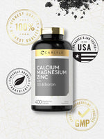 Load image into Gallery viewer, Calcium Magnesium Zinc | with Vitamin D3 and Boron | 400 Caplets
