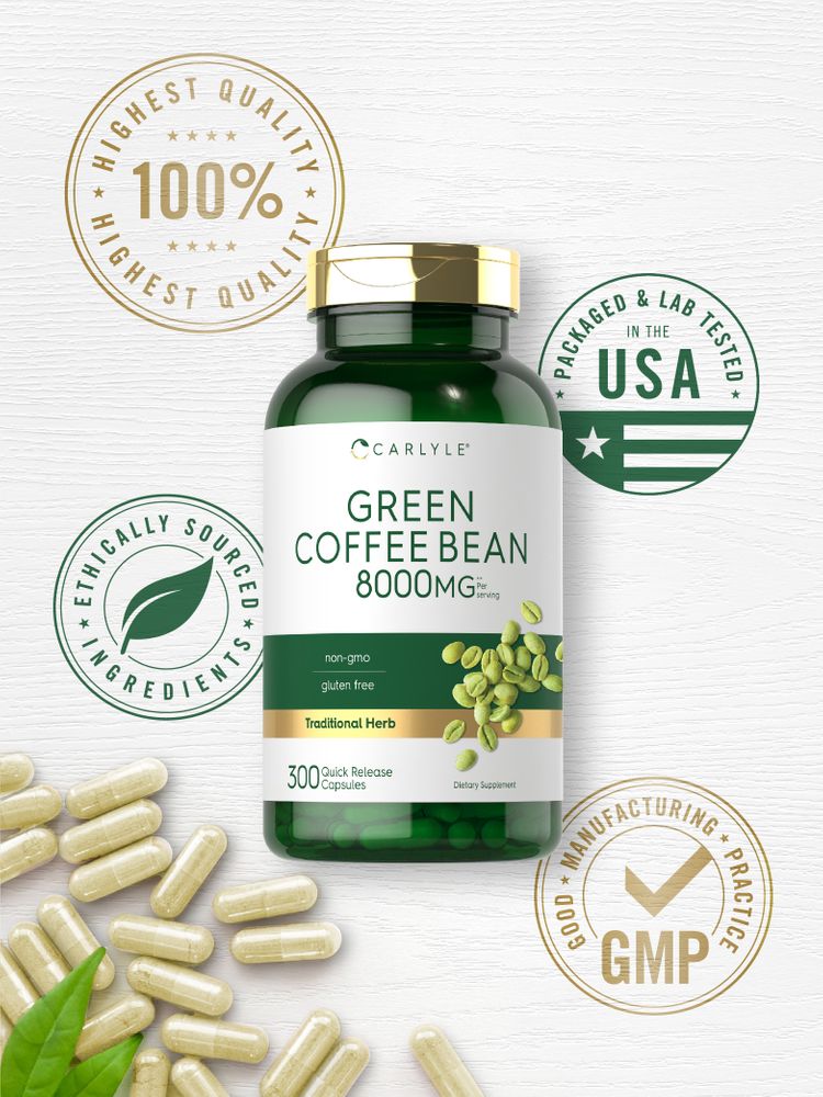 Green Coffee Bean Extract 8000mg per serving | 300 Capsules