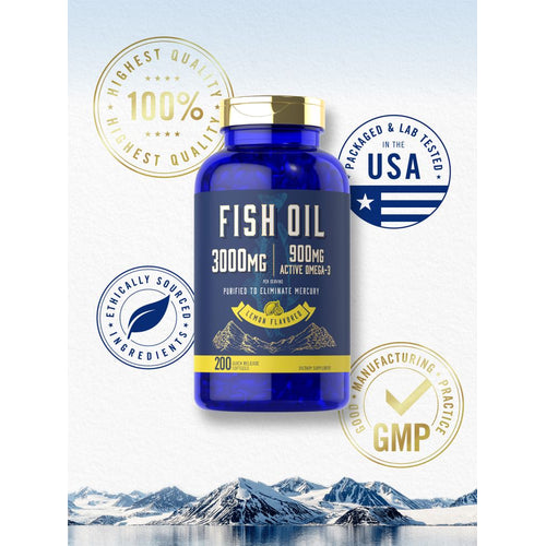 View 5 Aceite de Pescado 3000mg con Omega-3 900mg por porción | 200 Cápsulas Blandas