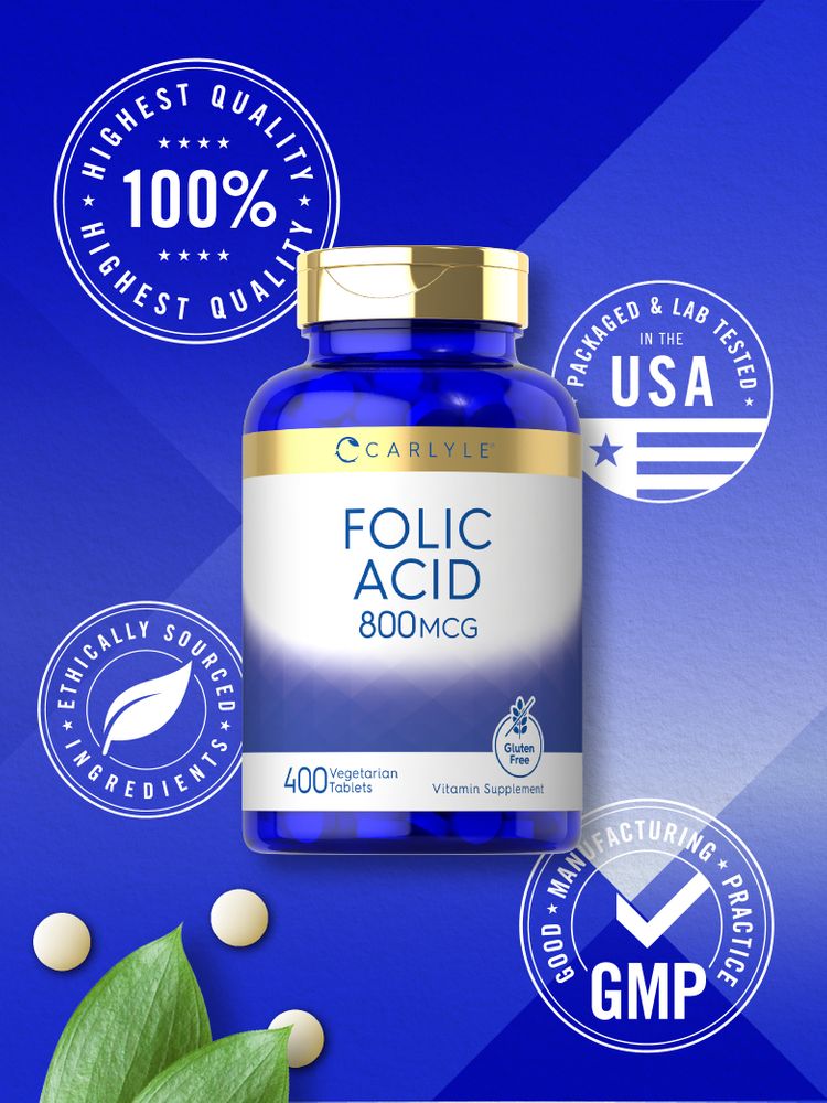 Ácido Fólico 800 mcg | 400 Tabletas