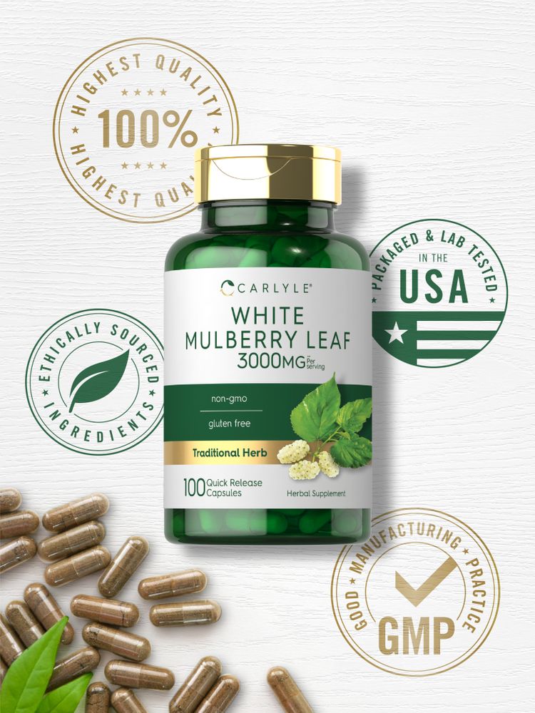 Mulberry Leaf 3000mg per serving | 100 Capsules