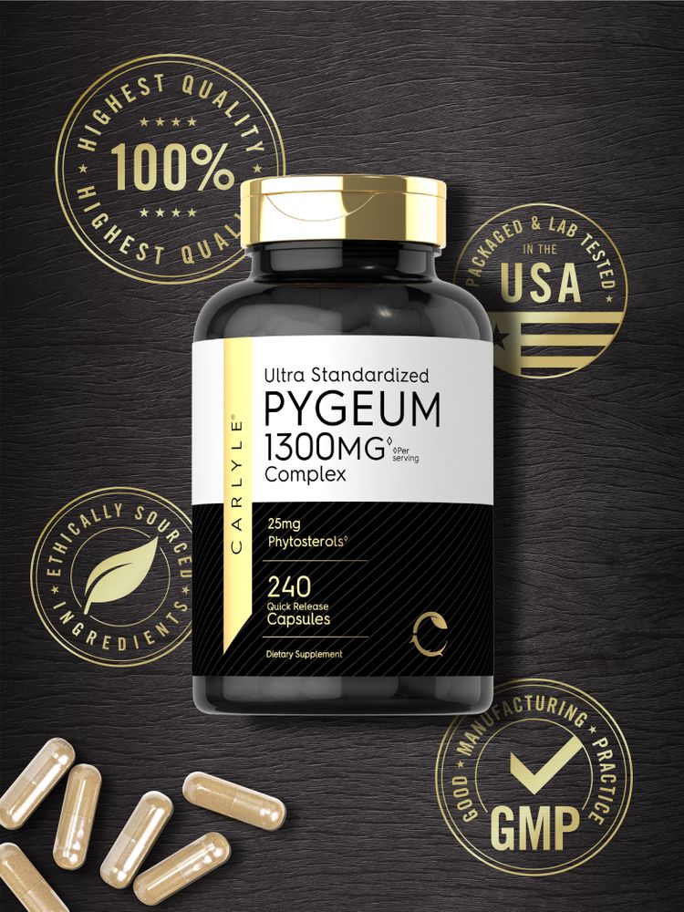 Pygeum Padronizado 1300mg por porção | 240 Cápsulas