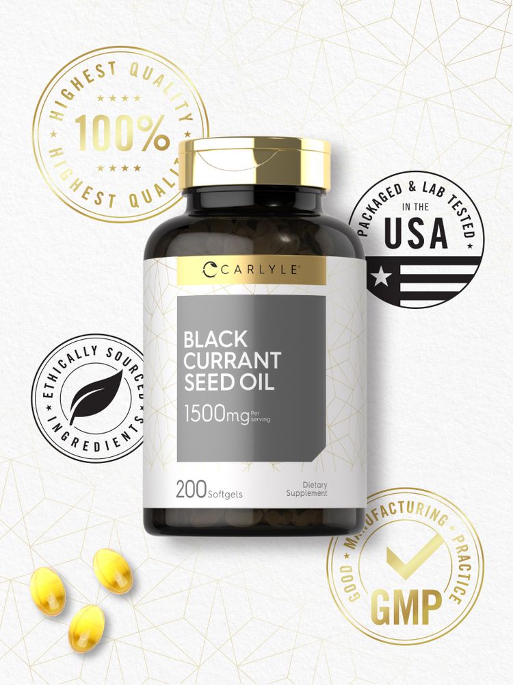 Black Currant Oil 1500mg | 200 Softgels