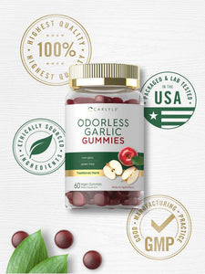 Odorless Garlic | 60 Gummies | Natural Apple Flavor