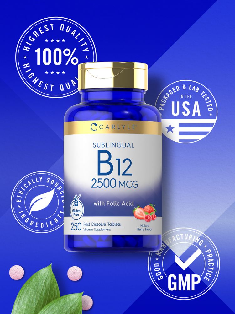 Vitamine B-12 2500 mcg | 250 Comprimés