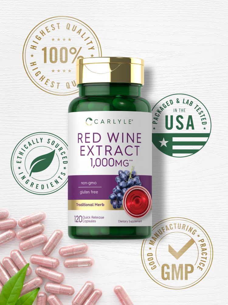 Extrait de Vin Rouge 1000mg | 120 Capsules