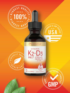 Vitamin K-2 with Vitamin D-3 | 2oz Liquid