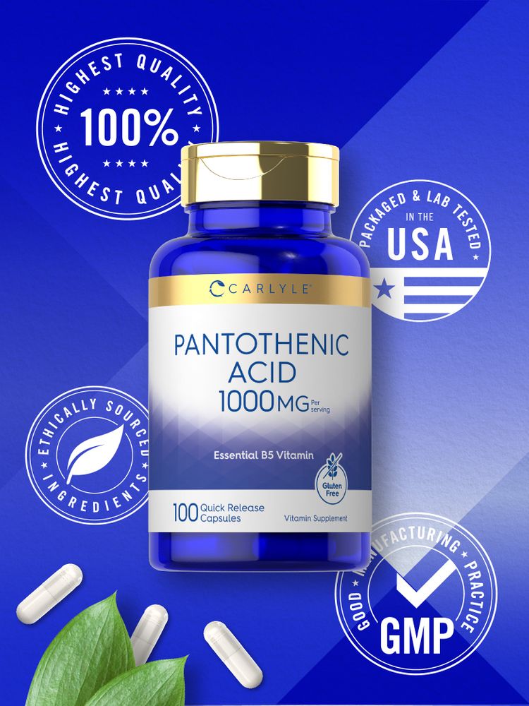 Acido Pantotenico 1000 mg per porzione | 100 Capsule