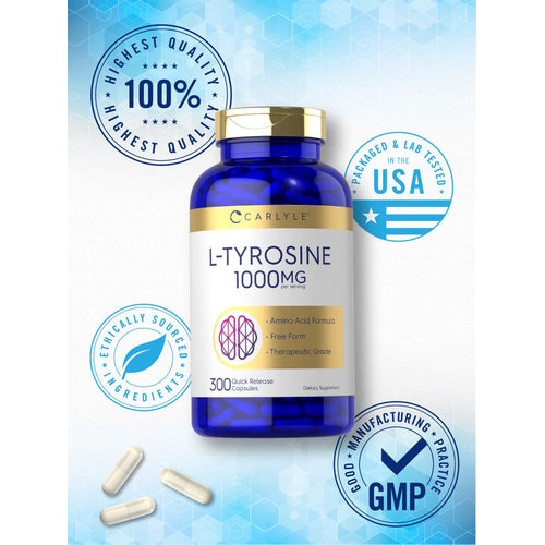 View 5 L-Tirosina 1000 mg por porción | 300 Cápsulas