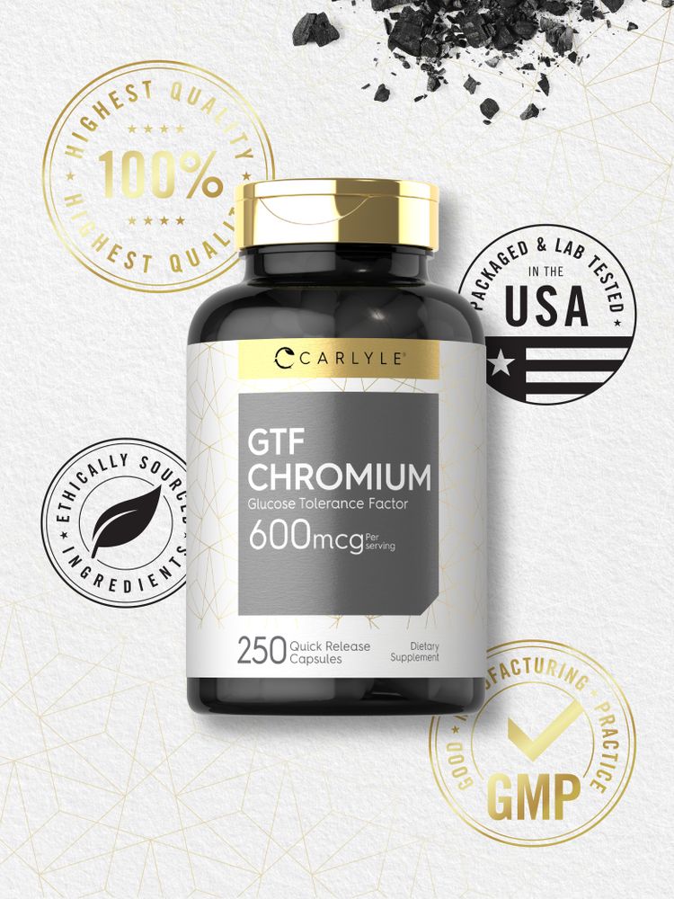 GTF Chromium 600mcg per serving | 250 Capsules