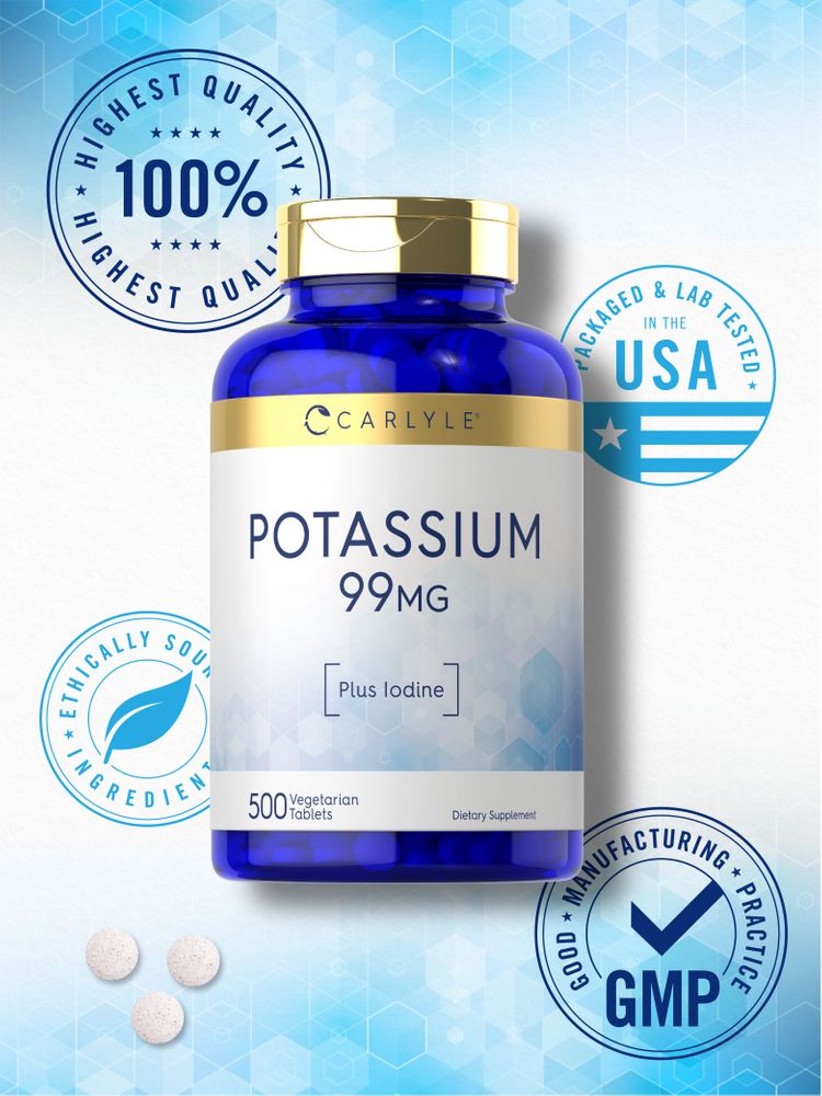 Potasio 99mg con Yodo | 500 Tabletas