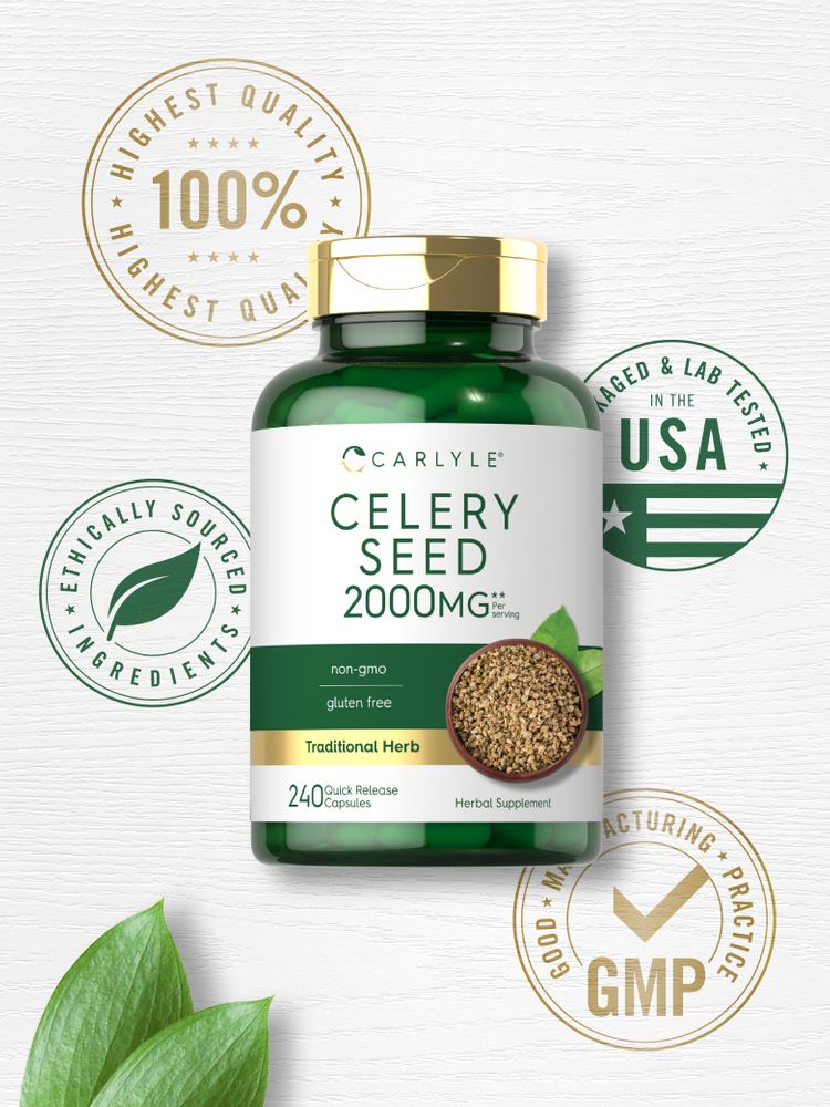 Celery Seed Extract 2000mg per serving | 240 Capsules