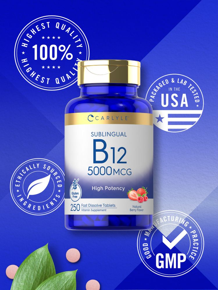 Vitamina B-12 5000 mcg | 250 Tabletas