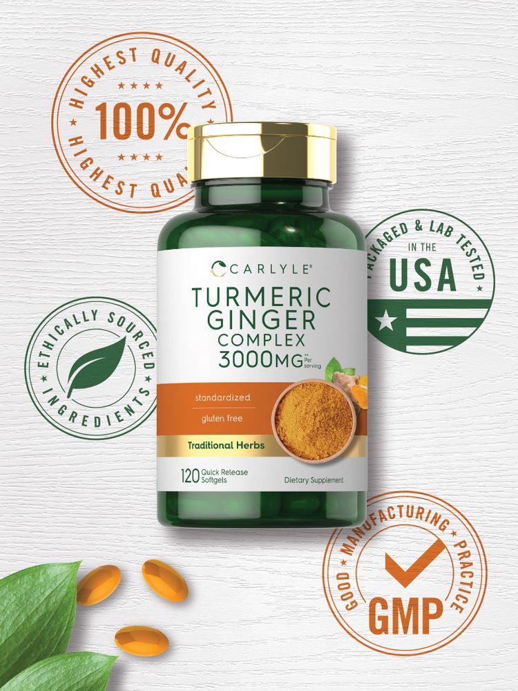 Turmeric Ginger Complex 3000mg per serving | 120 Softgels