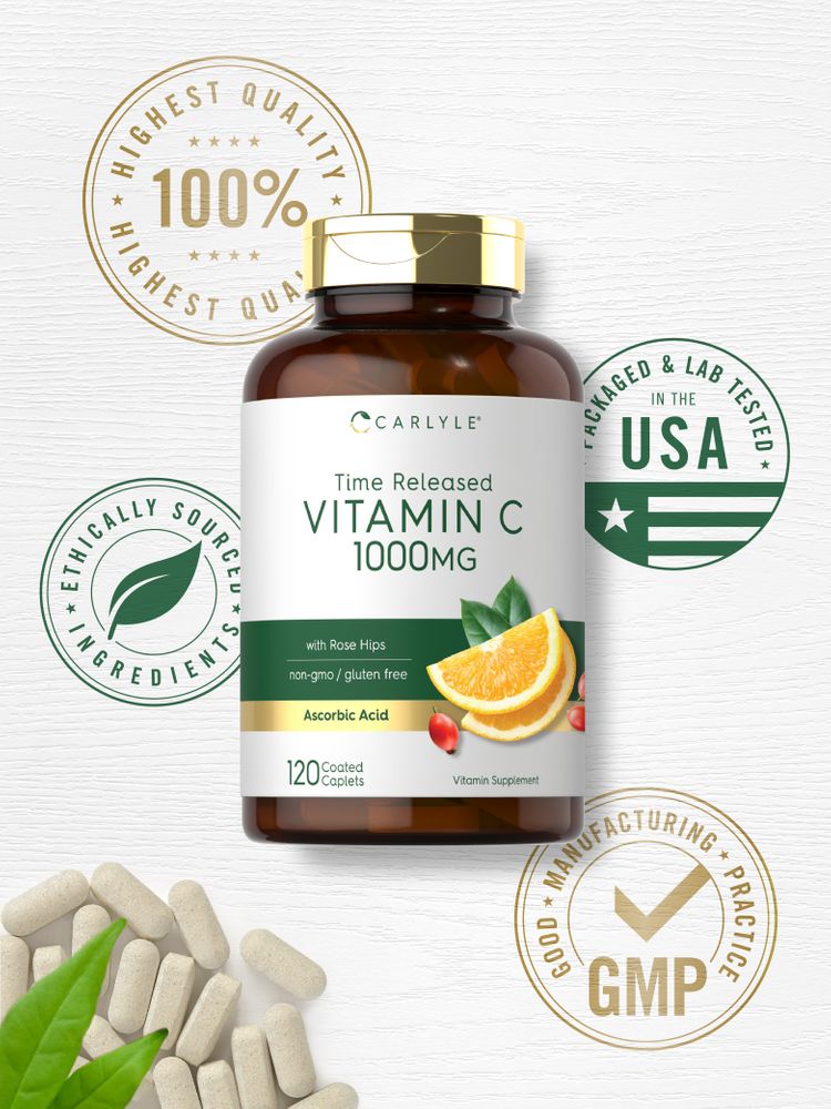 Vitamine C 1000mg avec églantier | 120 comprimés