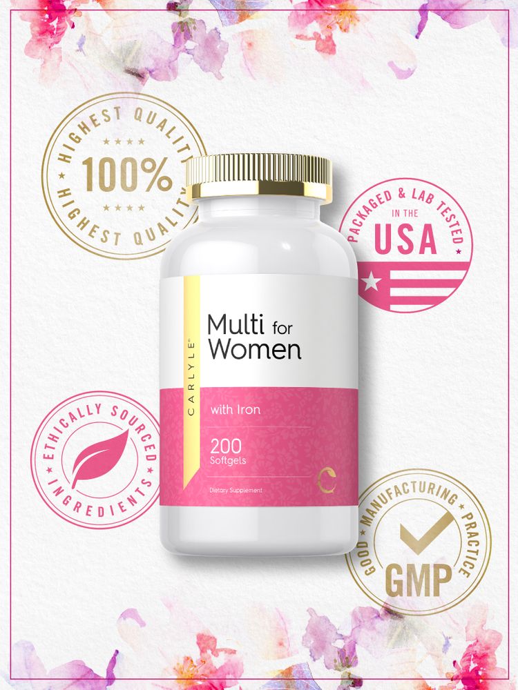 Multivitamin for Women with Iron | 200 Softgels