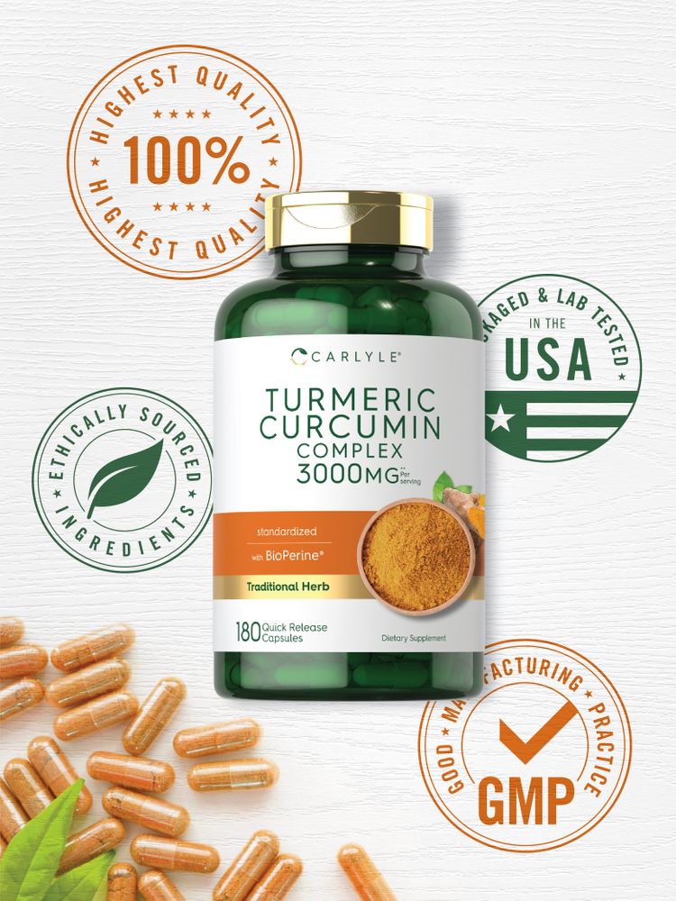 Complesso Curcumina di Curcuma 3000mg per dose | 180 Capsule