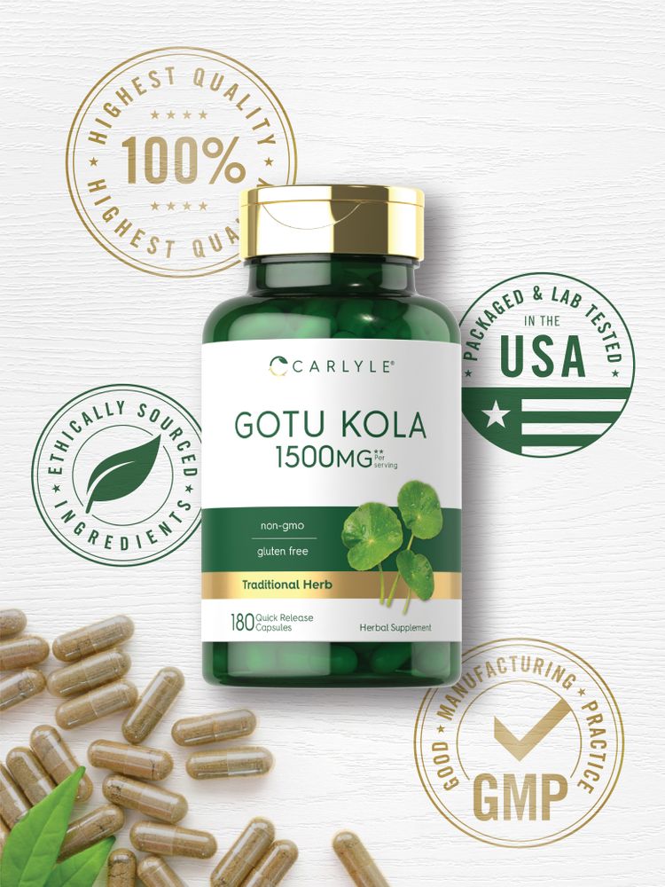 Gotu Kola 1500mg por porción | 180 Cápsulas