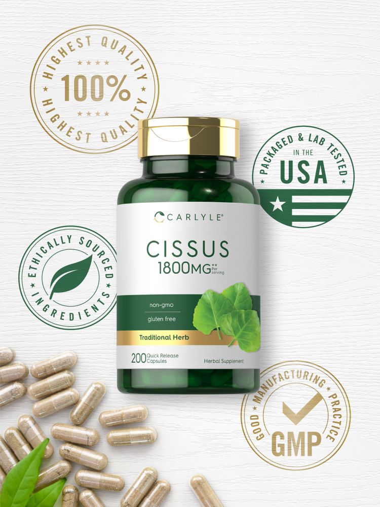 Cissus Quadrangularis 1800mg par portion | 200 Capsules