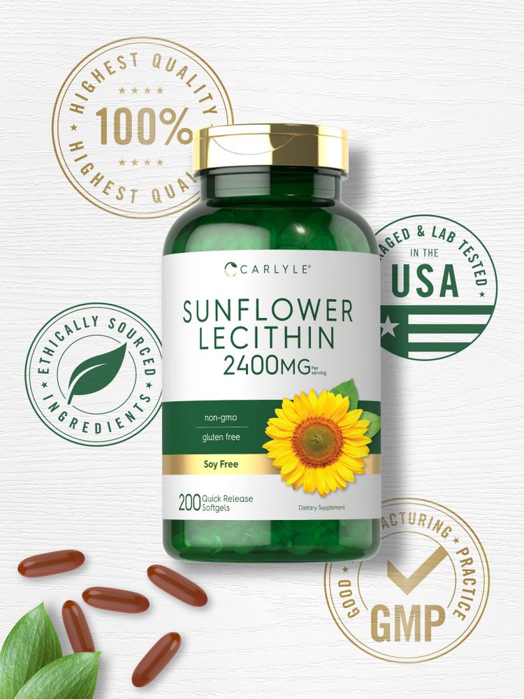 Sunflower Lecithin 2400mg per serving | 200 Softgels