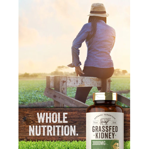 View 6 Grass Fed Beef Kidney 3000mg per serving | 200 Capsules